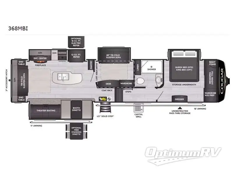 2022 Keystone Cougar 368MBI RV Floorplan Photo