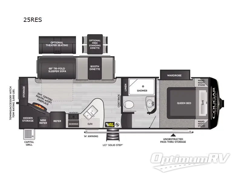 2023 Keystone Cougar Half-Ton 25RES RV Floorplan Photo