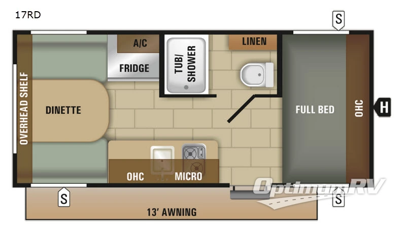 2018 Starcraft Avalon 17RD RV Floorplan Photo