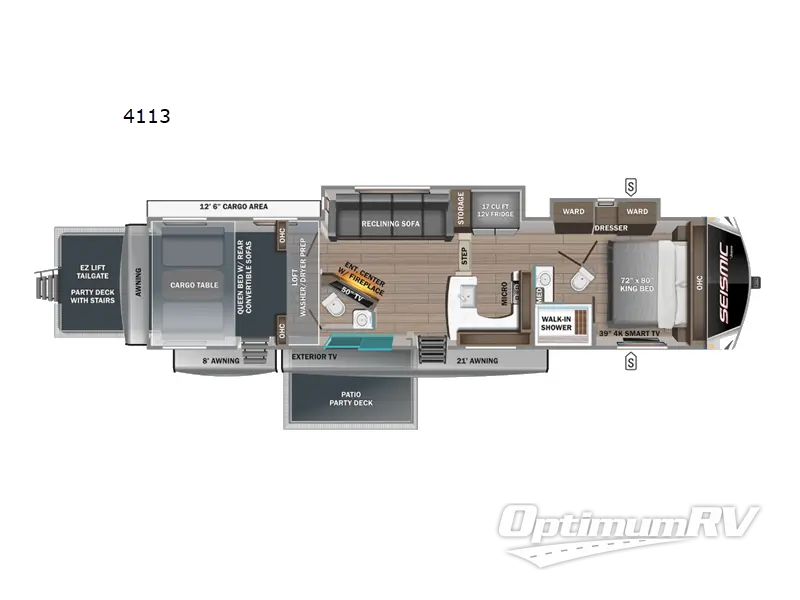 2023 Jayco Seismic Luxury Series 4113 RV Floorplan Photo