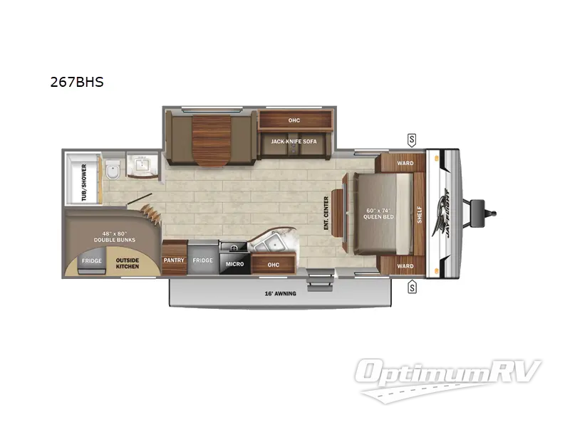 2022 Jayco Jay Flight SLX 8 267BHS RV Floorplan Photo