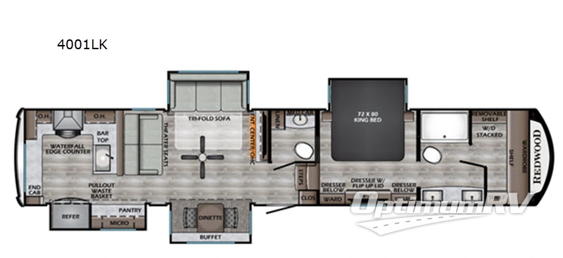 2020 Redwood Redwood 4001LK RV Floorplan Photo