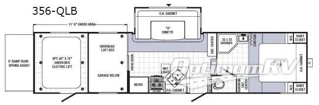 2015 Palomino Puma Unleashed 356-QLB RV Floorplan Photo