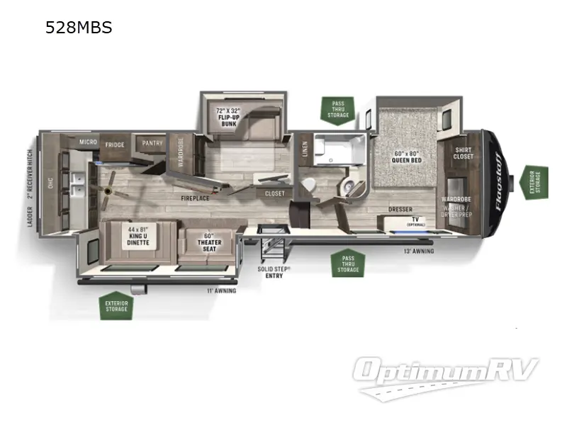 2022 Forest River Flagstaff Super Lite 528MBS RV Floorplan Photo