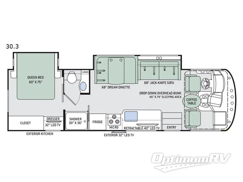 2018 Thor ACE 30.3 RV Floorplan Photo