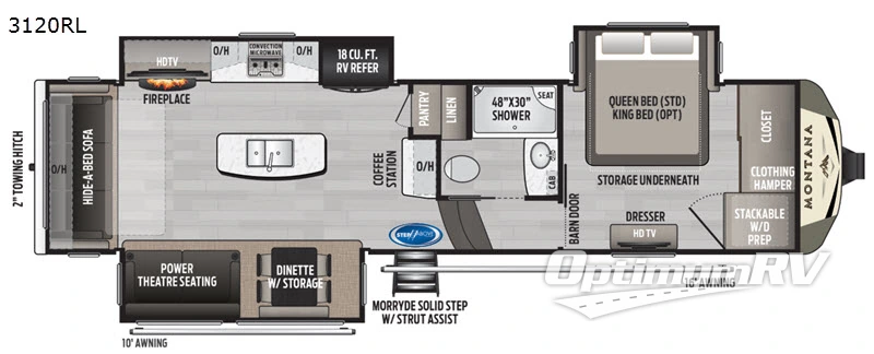 2020 Keystone Montana Legacy 3120RL RV Floorplan Photo