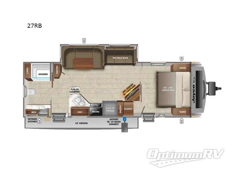 2022 Jayco White Hawk 27RB RV Floorplan Photo