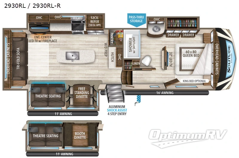 2020 Grand Design Solitude S-Class 2930RL-R RV Floorplan Photo