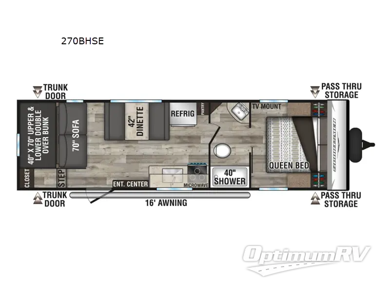 2022 KZ Sportsmen SE 270BHSE RV Floorplan Photo