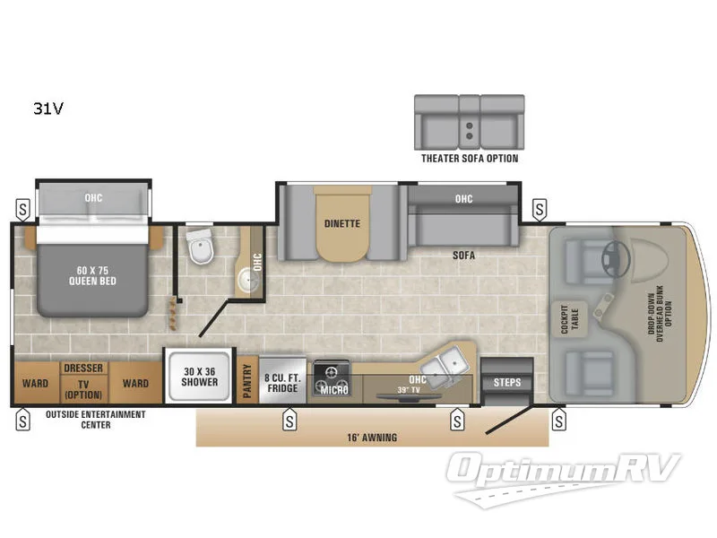 2019 Entegra Vision 31V RV Floorplan Photo