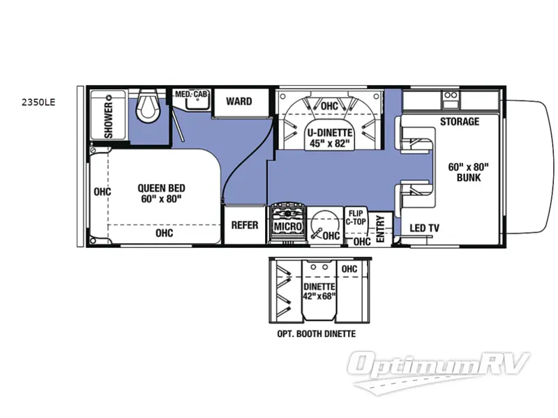 2018 Forest River Sunseeker LE 2350LE Ford RV Floorplan Photo