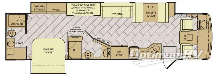 2018 Fleetwood Storm 36F RV Floorplan Photo