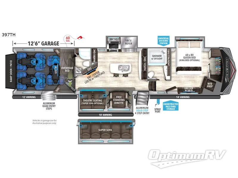 2018 Grand Design MOMENTUM 397TH RV Floorplan Photo