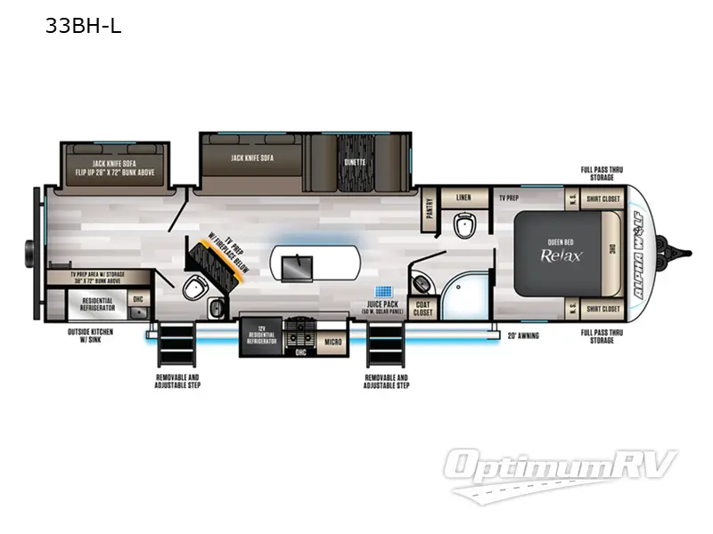 2022 Forest River Cherokee Alpha Wolf 33BH-L RV Floorplan Photo