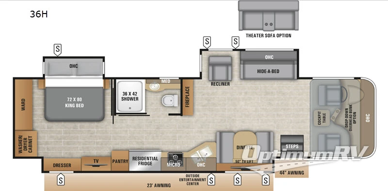 2019 Entegra Emblem 36H RV Floorplan Photo