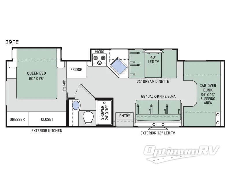 2017 Thor FREEDOM ELITE 29FE RV Floorplan Photo