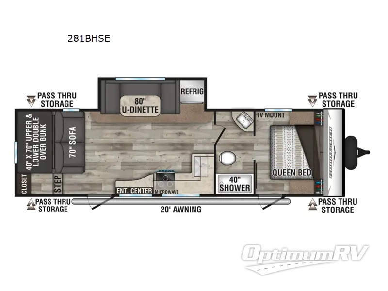 2022 KZ Sportsmen SE 281BHSE RV Floorplan Photo