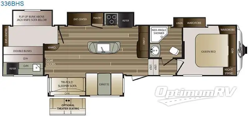 2016 Keystone Cougar 336BHS RV Floorplan Photo