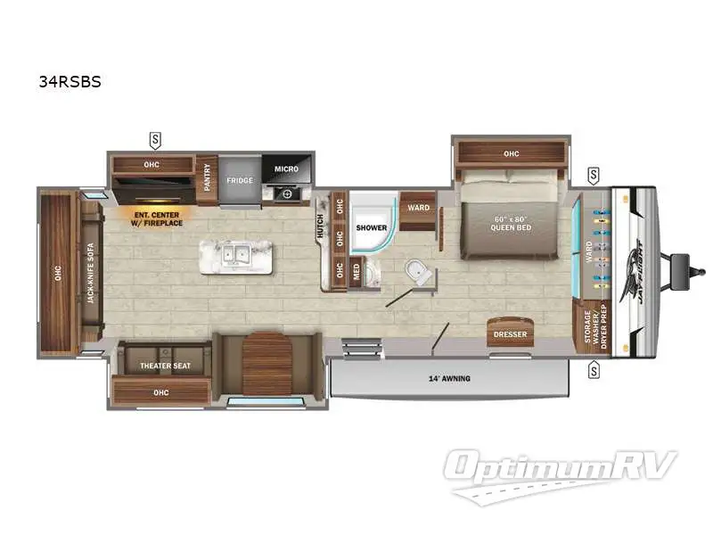 2022 Jayco Jay Flight 34RSBS RV Floorplan Photo