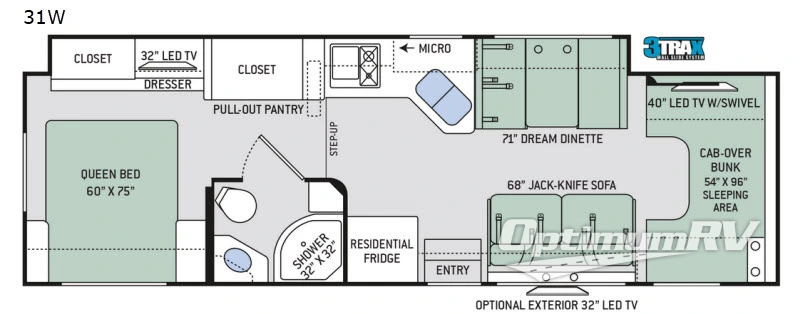 2019 Thor Four Winds 31W RV Floorplan Photo