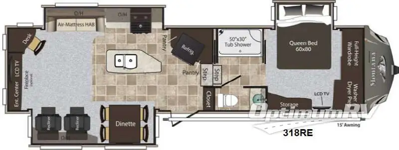 2013 Keystone Montana High Country 318RE RV Floorplan Photo