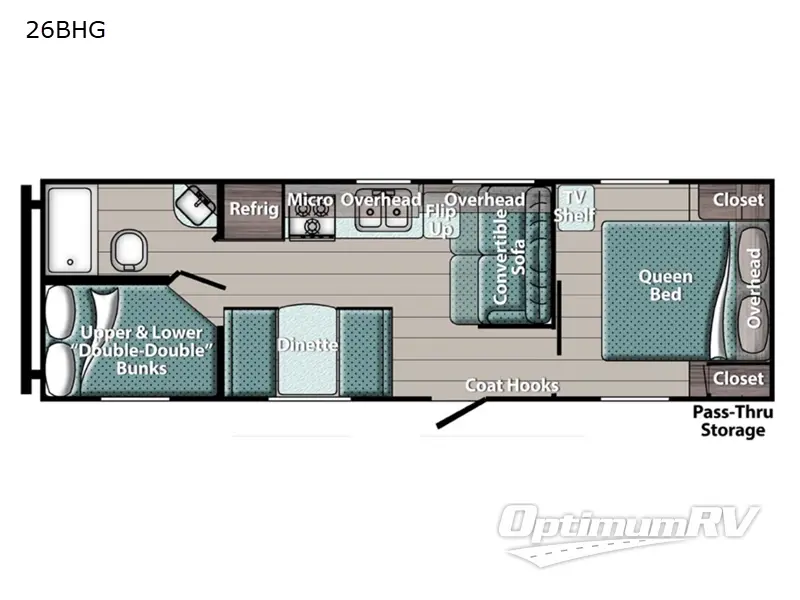 2022 Gulf Stream Conquest Special Edition Series 26BHG RV Floorplan Photo