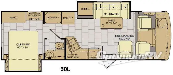 2016 Fleetwood Storm 30L RV Floorplan Photo