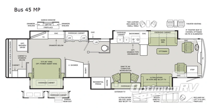 2020 Tiffin Allegro Bus 45 MP Floorplan Photo