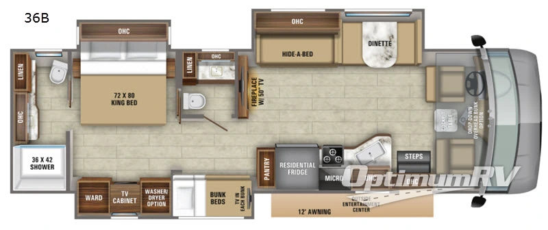 2020 Jayco Precept Prestige 36B RV Floorplan Photo