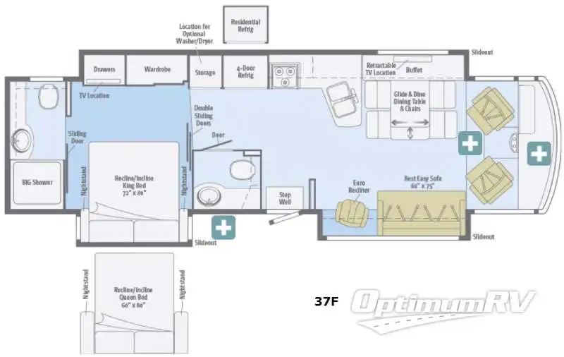 2016 Winnebago Adventurer 37F RV Floorplan Photo