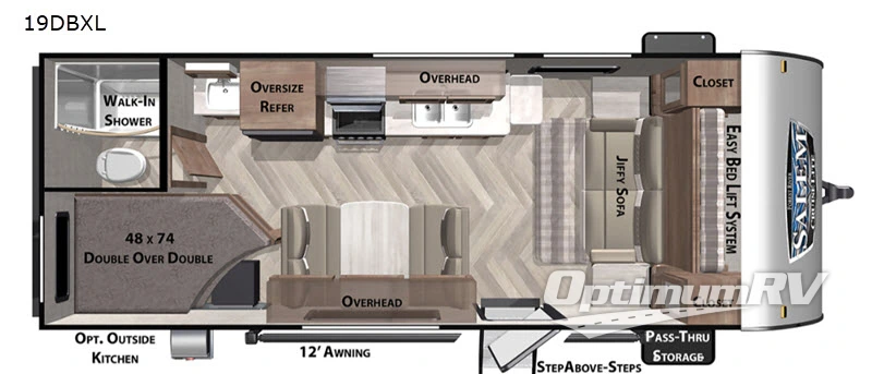 2021 Forest River Salem Cruise Lite 19DBXL RV Floorplan Photo