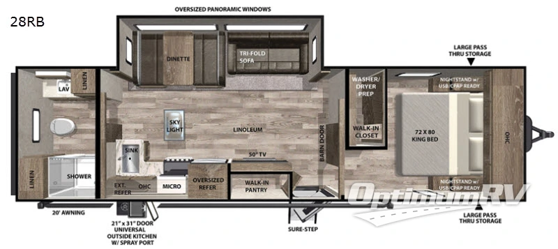 2020 Forest River Vibe 28RB RV Floorplan Photo