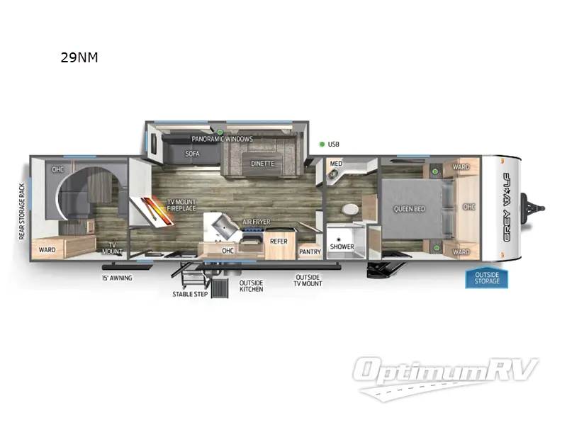 2025 Forest River Cherokee Grey Wolf 29NM RV Floorplan Photo