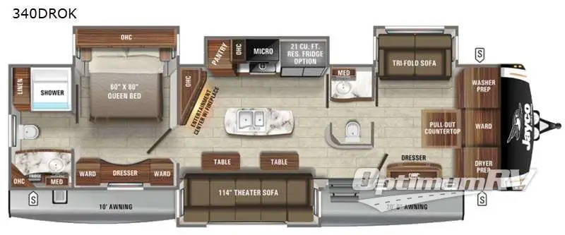 2021 Jayco Eagle 340DROK RV Floorplan Photo