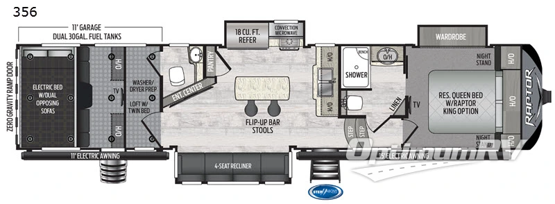 2020 Keystone Raptor 356 RV Floorplan Photo