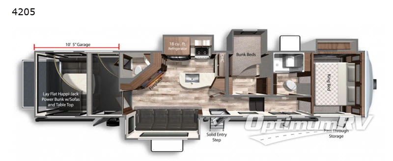 2021 Dutchmen Voltage 4205 RV Floorplan Photo