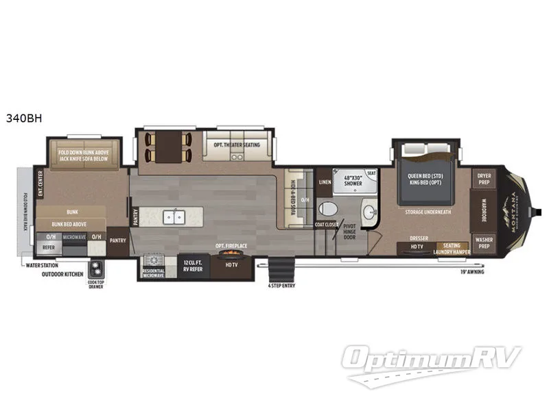 2017 Keystone Montana High Country 340BH RV Floorplan Photo