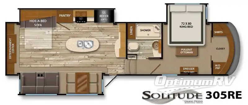 2014 Grand Design Solitude 305RE RV Floorplan Photo