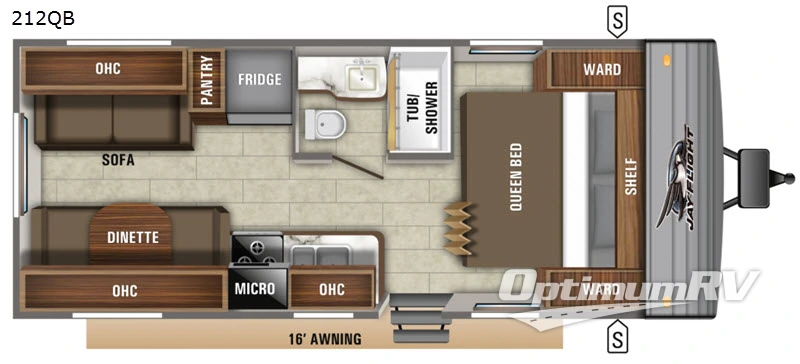 2020 Jayco Jay Flight SLX 8 212QB RV Floorplan Photo