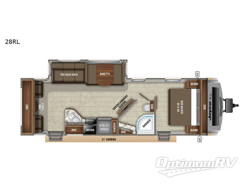 2019 Jayco White Hawk 28RL RV Floorplan Photo