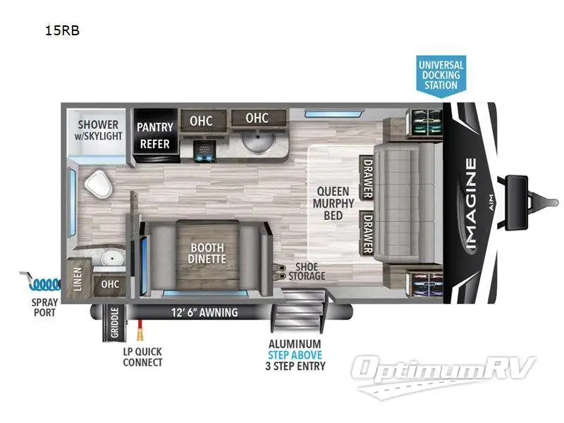 2023 Grand Design Imagine AIM 15RB RV Floorplan Photo