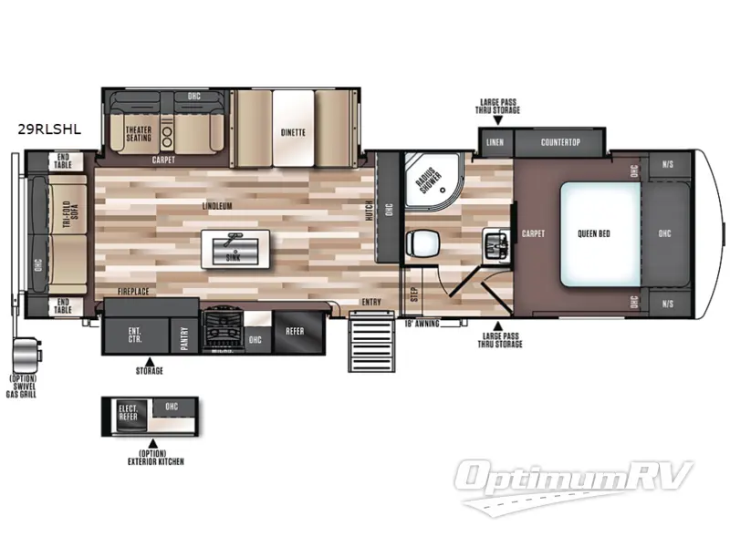 2018 Forest River Wildwood Heritage Glen Hyper-Lyte 29RLSHL RV Floorplan Photo