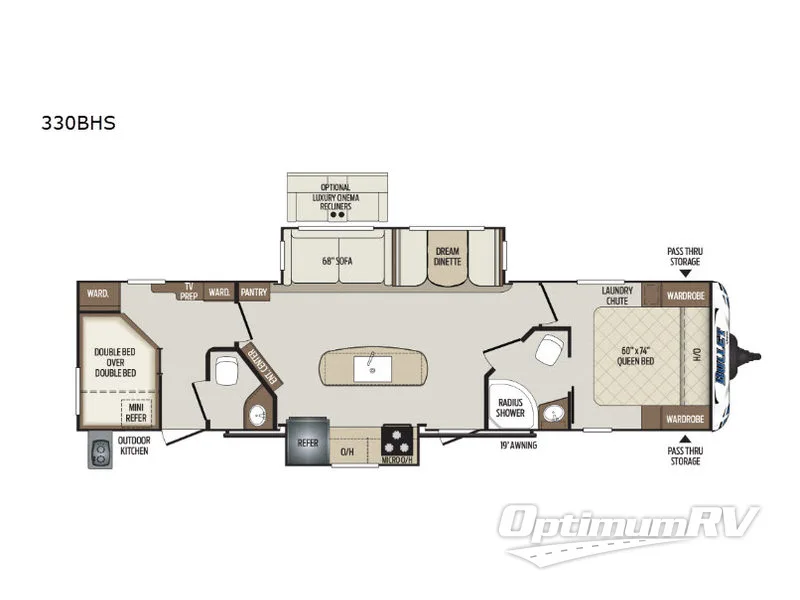 2020 Keystone Bullet 330BHS RV Floorplan Photo