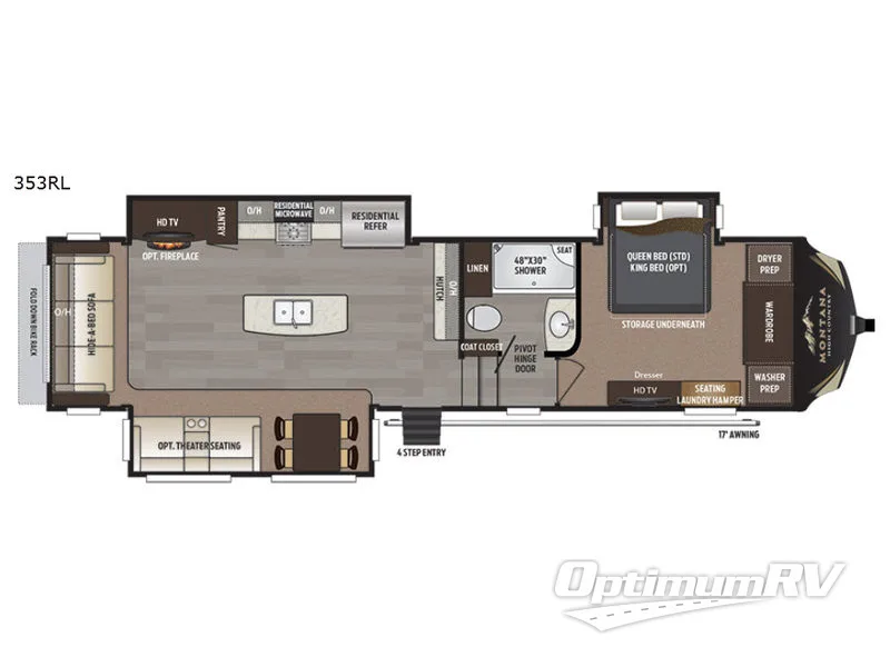 2017 Keystone Montana High Country 353RL RV Floorplan Photo