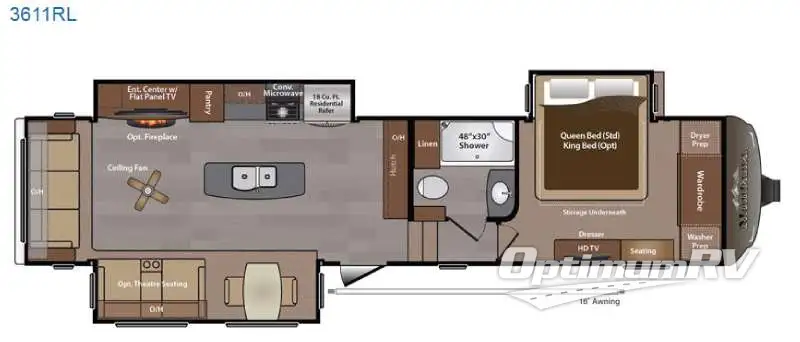 2015 Keystone Montana 3611 RL RV Floorplan Photo