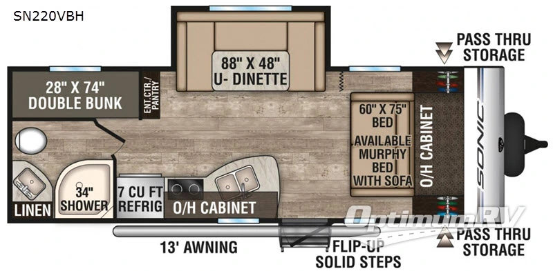 2019 Venture Sonic SN220VBH RV Floorplan Photo