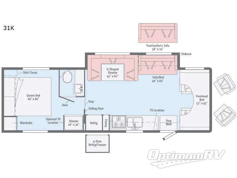 2018 Winnebago Minnie Winnie 31K RV Floorplan Photo