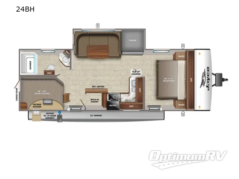 2022 Jayco Jay Feather 24BH RV Floorplan Photo