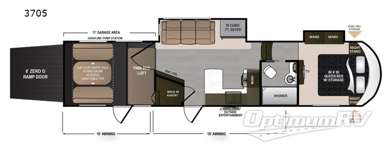 2019 Dutchmen Voltage V3705 RV Floorplan Photo