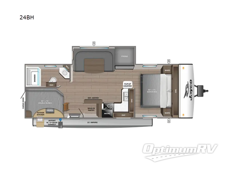 2023 Jayco Jay Feather 24BH RV Floorplan Photo